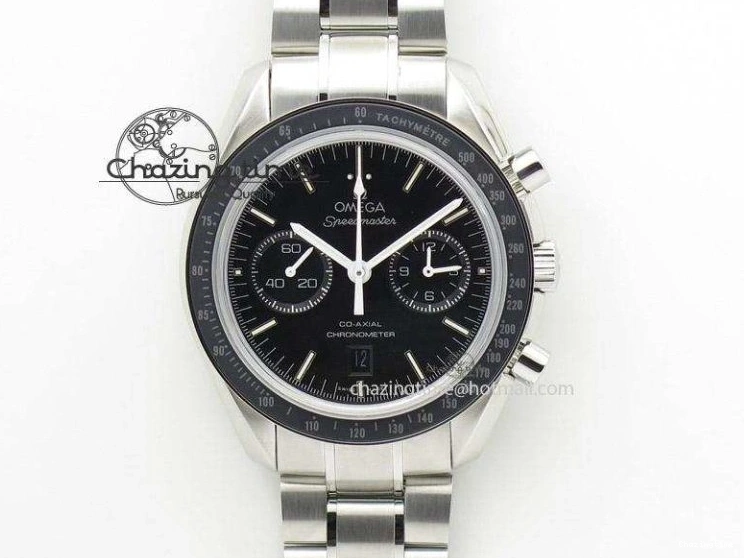 0217 Tailored Planet Ocean Master Chronometer SS OM 1:1 Best Edition Black Dial On Leather Strap A 8173